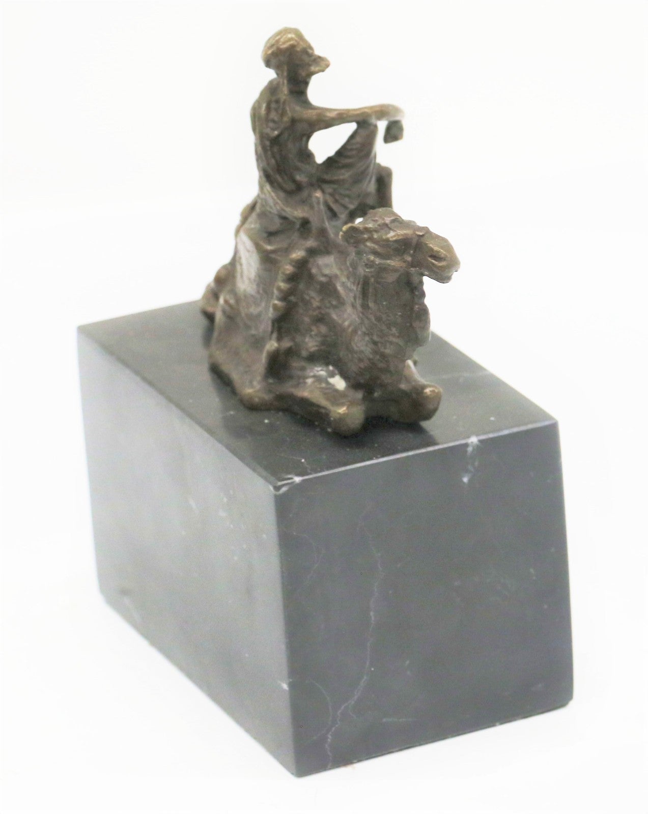 Lawrence of Arabia Camel Man Rider Bronze Marble Statue Decor Hot Cast Lost wax