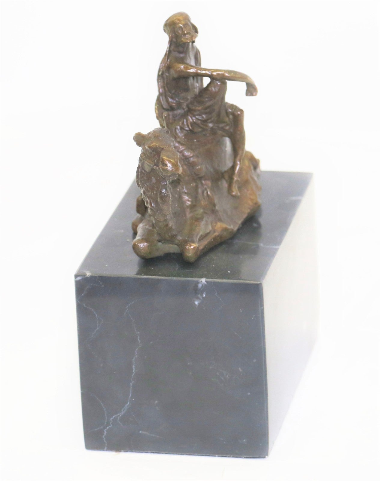 Lawrence of Arabia Camel Man Rider Bronze Marble Statue Decor Hot Cast Lost wax