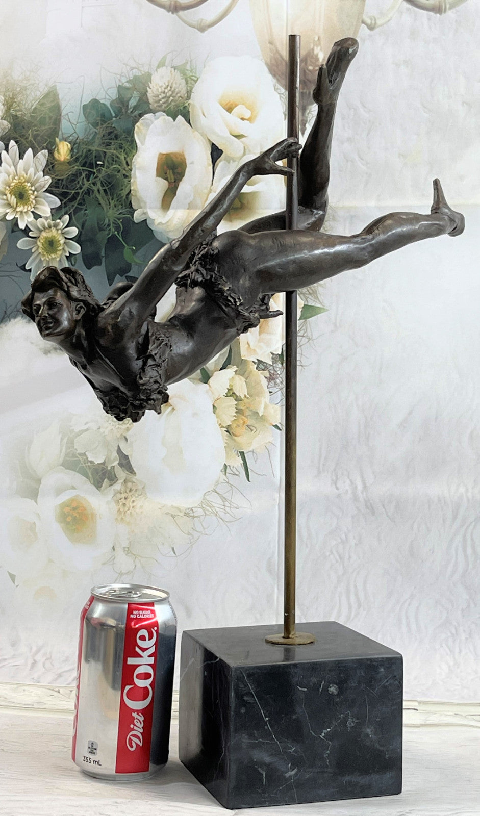 Rare Original Art Deco Sport Gymnast Bronze Sculpture Statue Marble Figurine