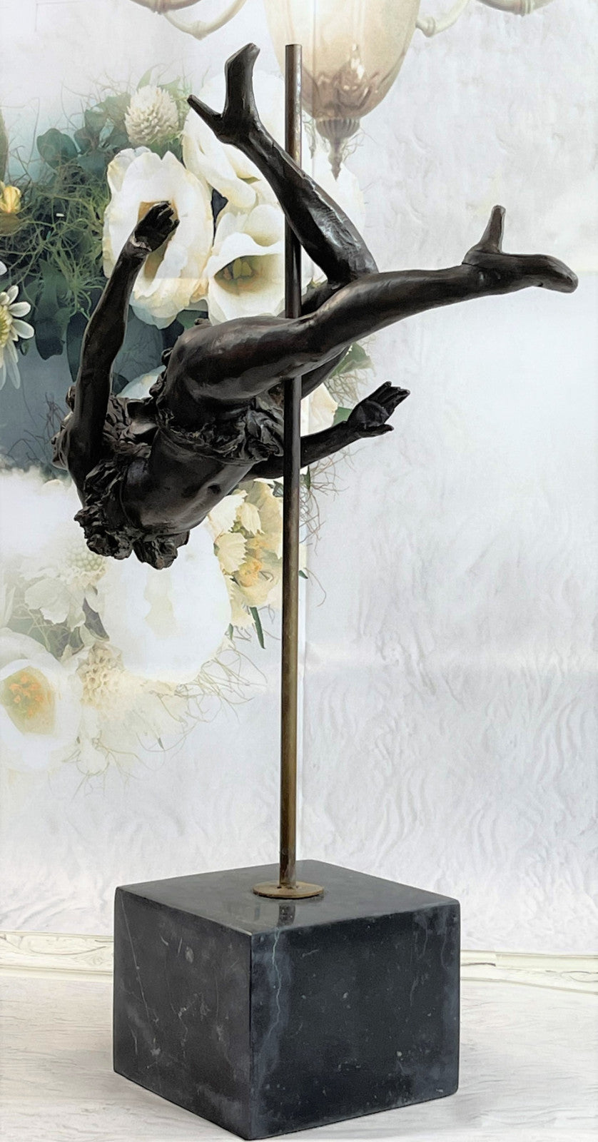 Rare Original Art Deco Sport Gymnast Bronze Sculpture Statue Marble Figurine