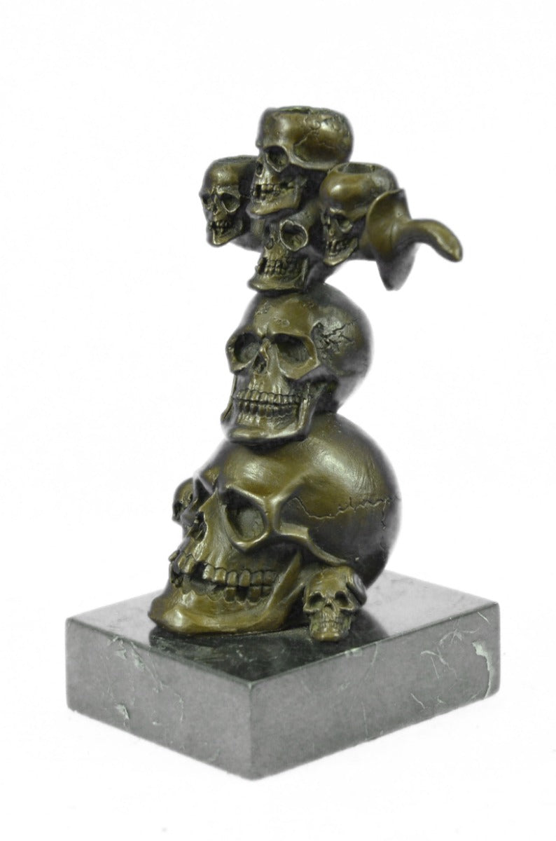 Handcrafted bronze sculpture SALE Offic Home Sword Skulls Skull Original Signal