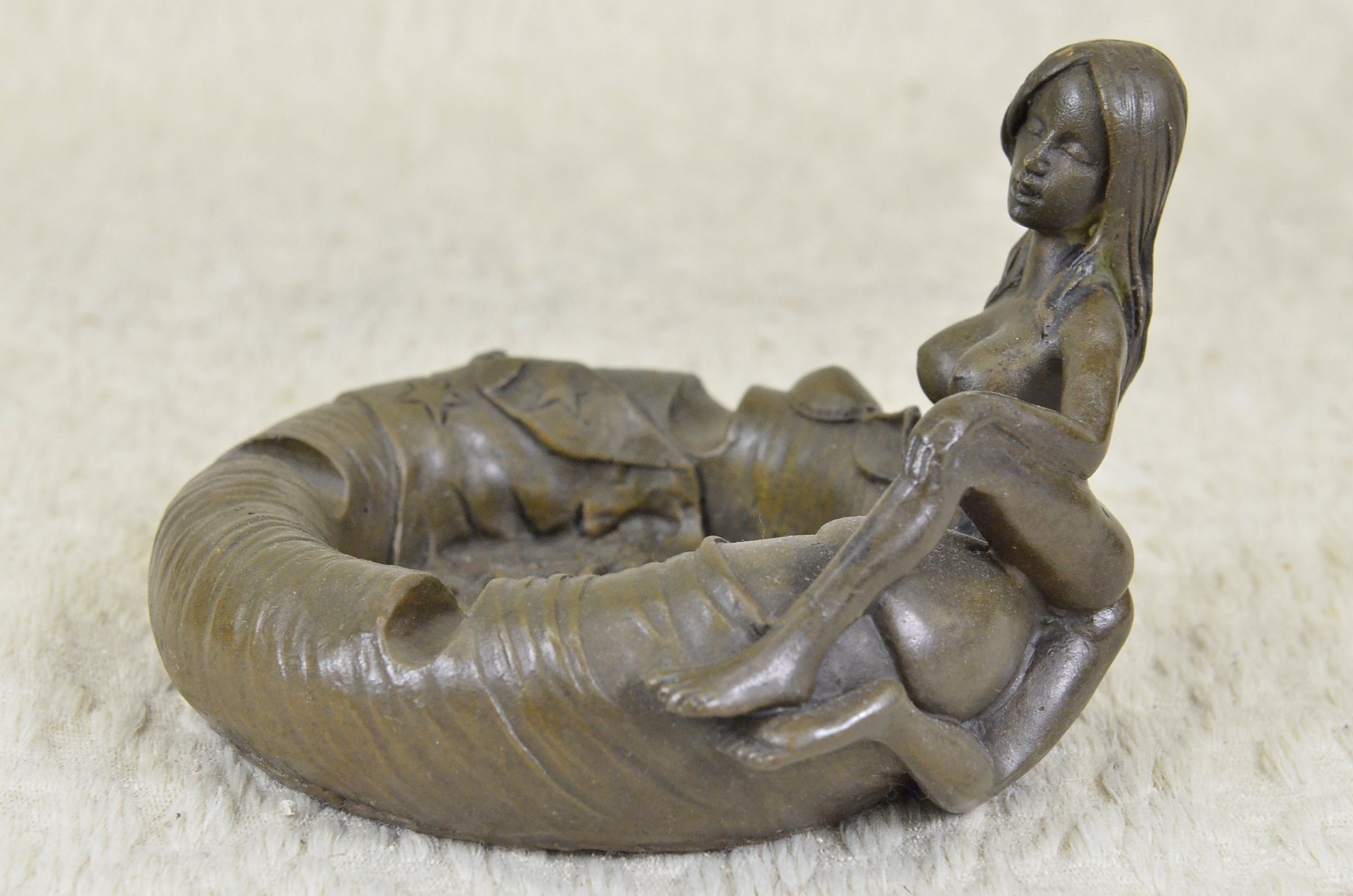 Buy Nude Woman Bronze Sculpture Ashtray – Handcrafted Figural Coin & Key Holder Gift