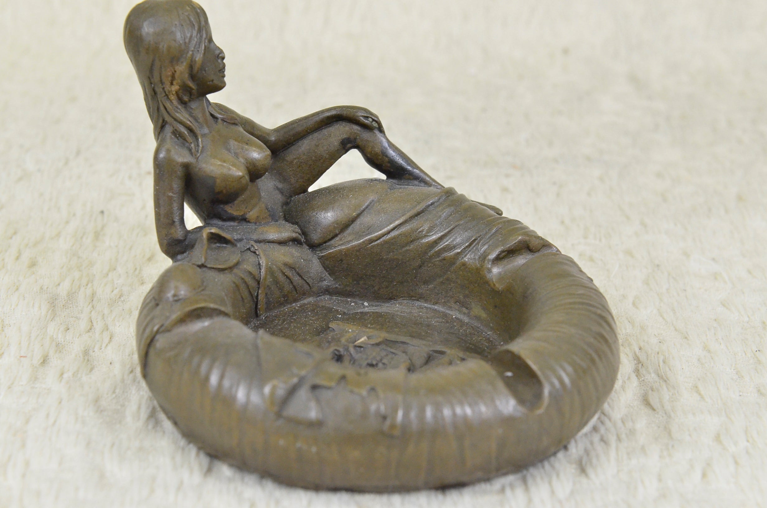 Buy Nude Woman Bronze Sculpture Ashtray – Handcrafted Figural Coin & Key Holder Gift