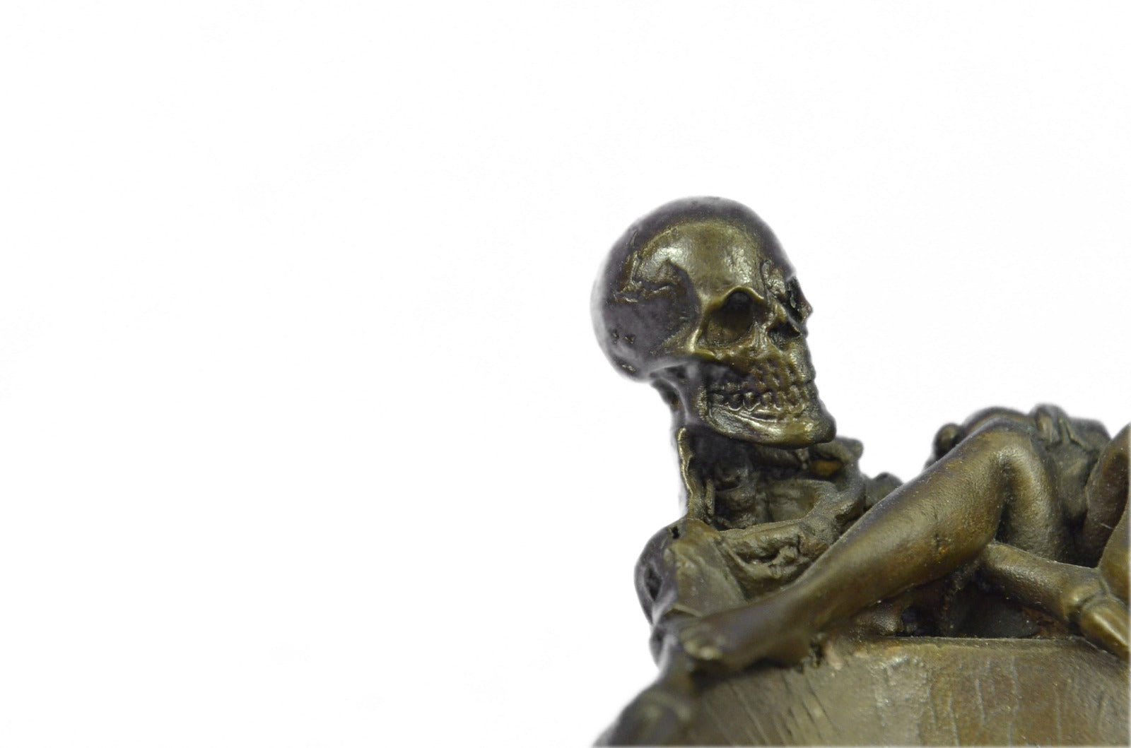 Erotic Nymph Skeleton Ashtray Bronze Sculpture Handcrafted Figurine Deco Figure
