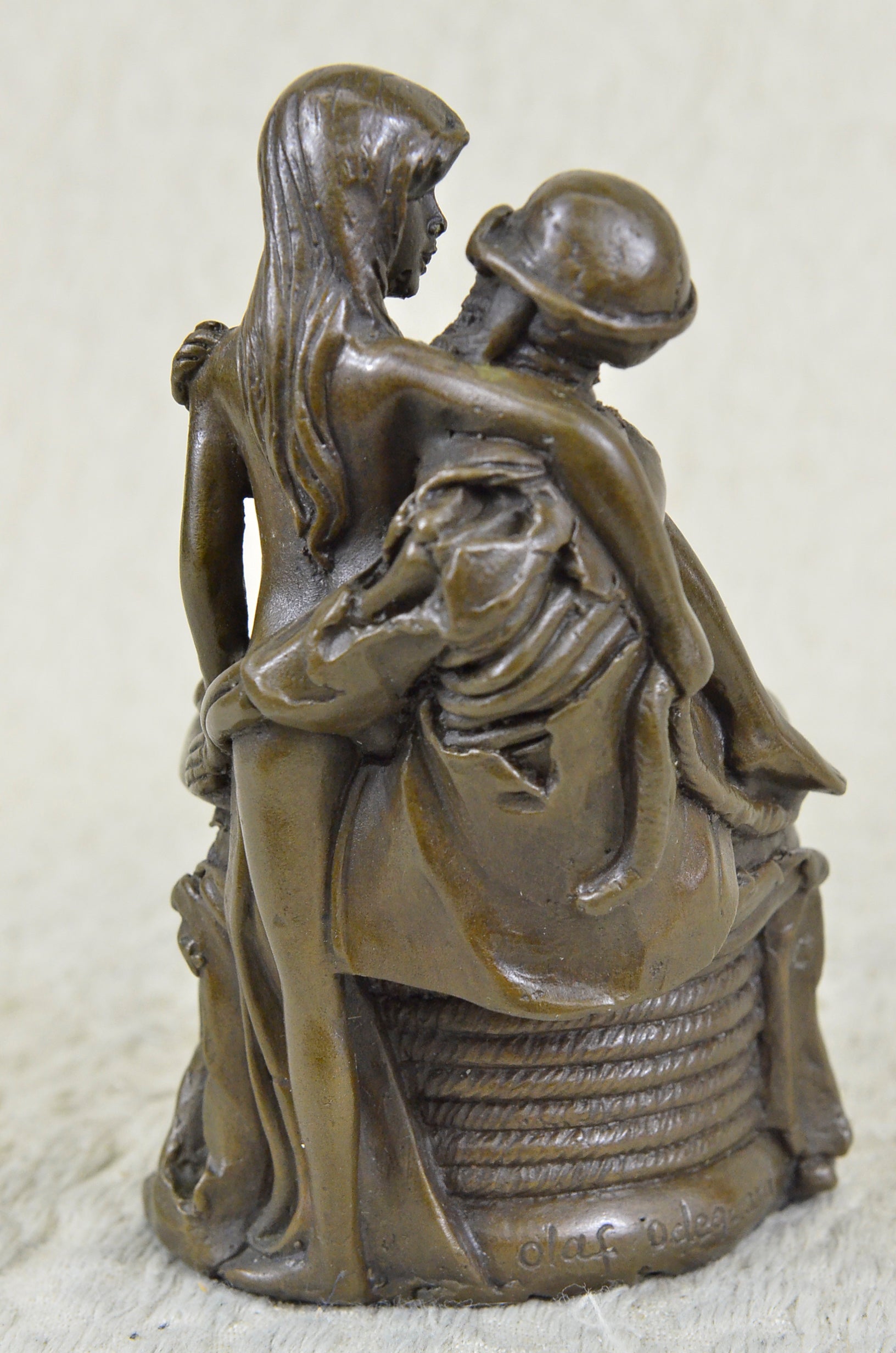Gothic Bronze Sculpture Skeleton – Nude Figurine Art Decor by Olaf Odegaard
