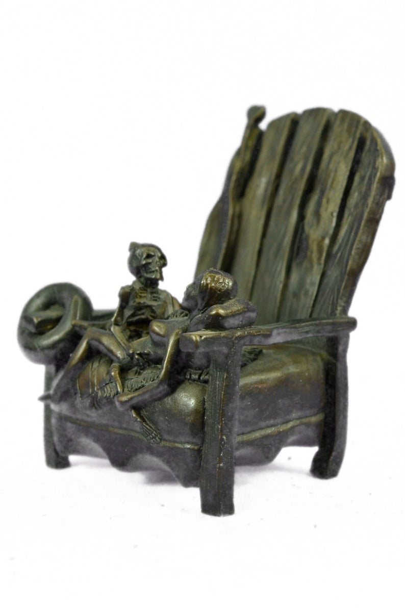 Resting Nymph Skeleton Sculpture Rare Cast Hot Handcrafted Art Original Bronze