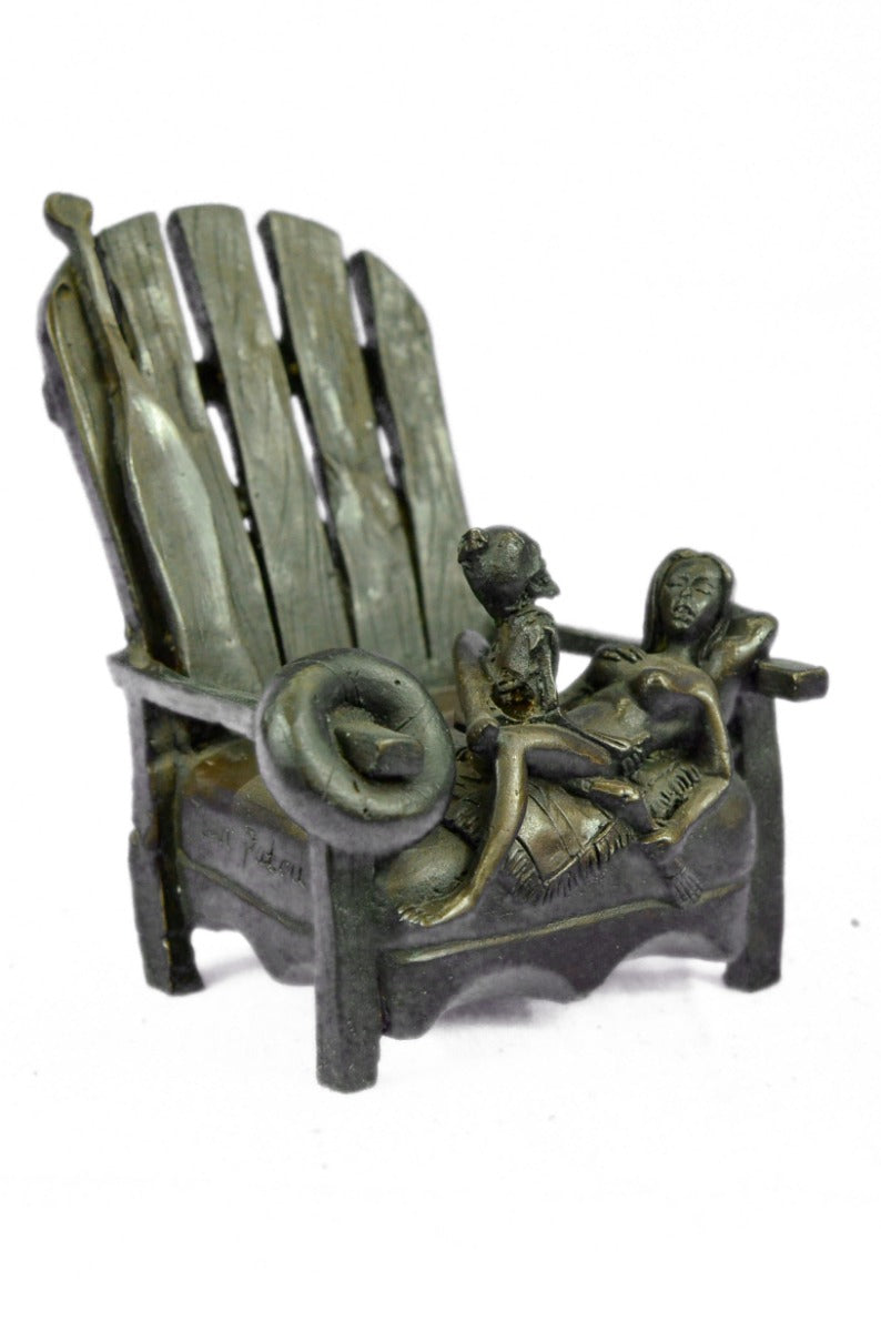 Resting Nymph Skeleton Sculpture Rare Cast Hot Handcrafted Art Original Bronze