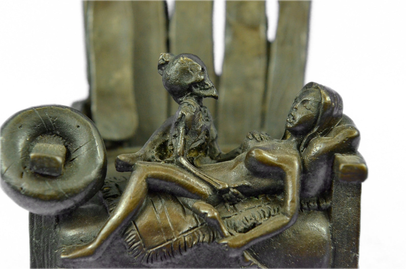 Resting Nymph Skeleton Sculpture Rare Cast Hot Handcrafted Art Original Bronze