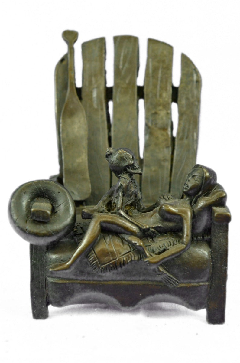 Resting Nymph Skeleton Sculpture Rare Cast Hot Handcrafted Art Original Bronze