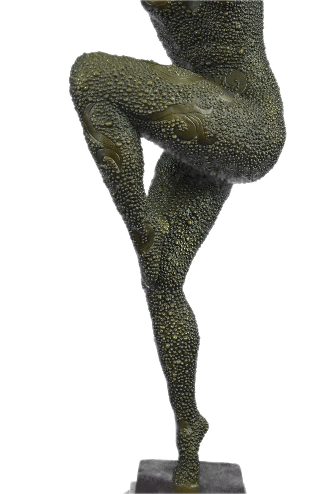 Signed Faux-Bone Art Nouveau Lady Woman Bronze Marble Sculpture Statue Figurine