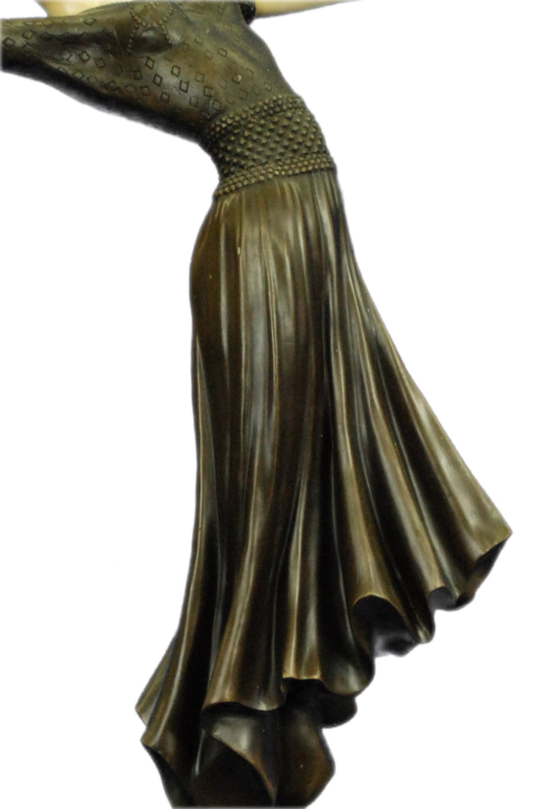 Vintage Demetre Chiparus Statue of Bronze & Bone Russian "Pirouette" Woman