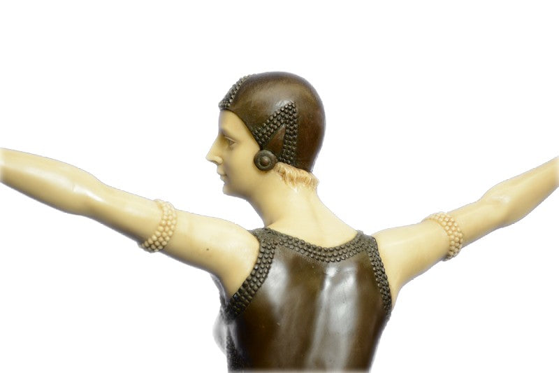 D.H.Chiparus Bronze Art Deco Statue Egyptian Dancer Sculpture traditional-decora