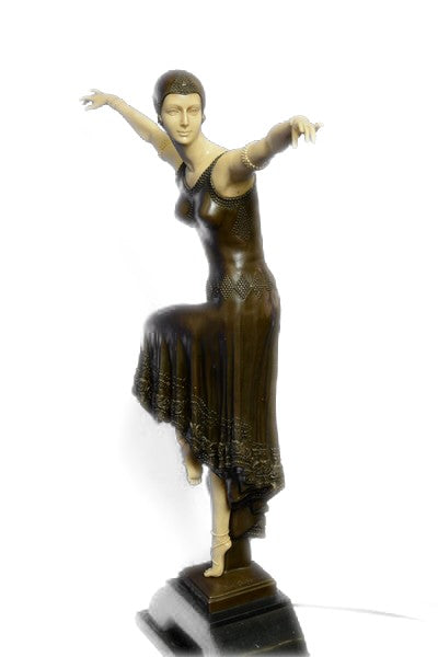 D.H.Chiparus Bronze Art Deco Statue Egyptian Dancer Sculpture traditional-decora