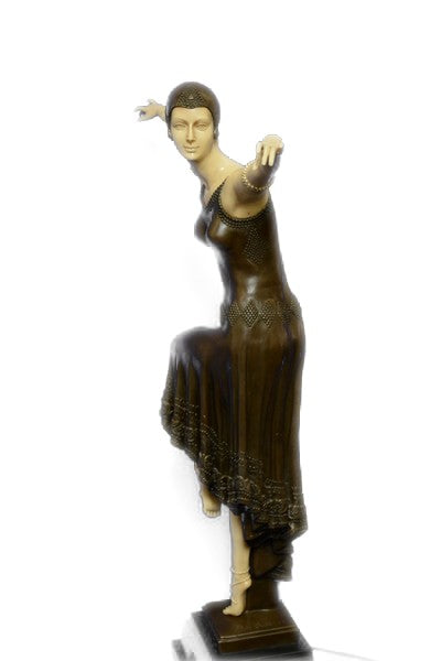 D.H.Chiparus Bronze Art Deco Statue Egyptian Dancer Sculpture traditional-decora