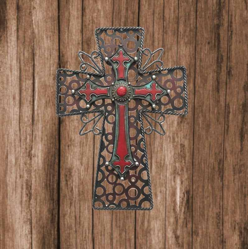 French Dore Ormolu Gilt Bronze Effect Crucifix Cross Top Quality Casting 16" Tall