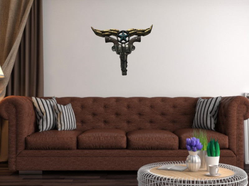 Two Guns With Bullets Wall Mount Gun Rifle Pistol Hanger Hook Sculpture Deal