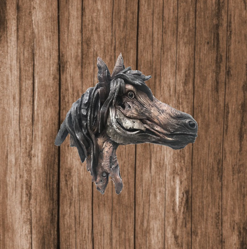 Wild Beauty 3-D Horse Wall Sculpture Hand Made Home Office Cabin Farm Decor