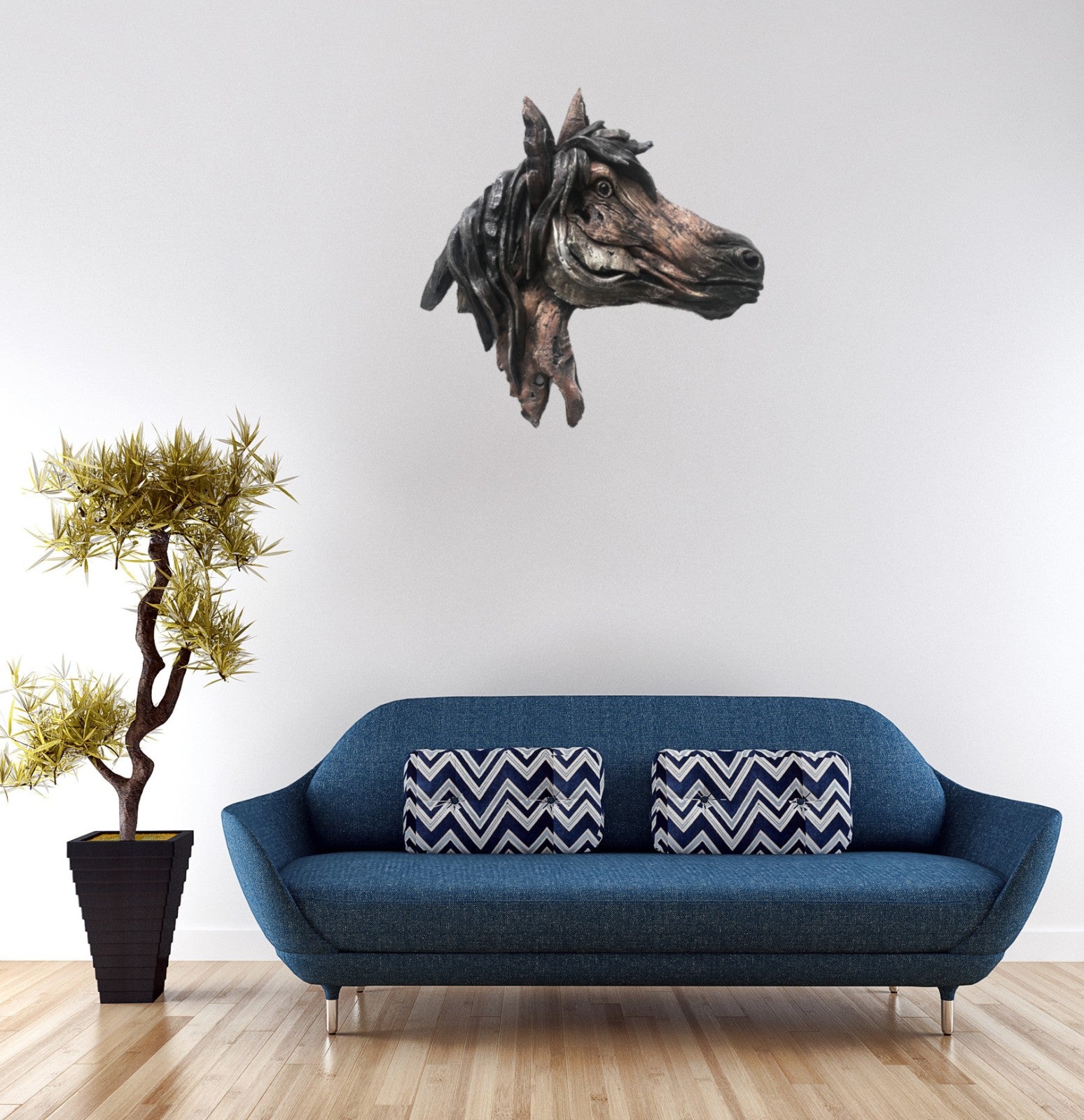 Wild Beauty 3-D Horse Wall Sculpture Hand Made Home Office Cabin Farm Decor