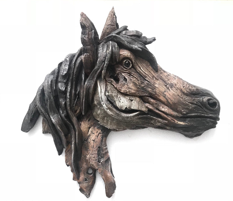 Wild Beauty 3-D Horse Wall Sculpture Hand Made Home Office Cabin Farm Decor