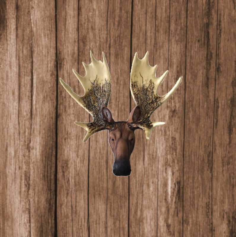 European Faux Bronze Moose Sculpture Hunt Chalet Decor Hand Made Classic Artwork