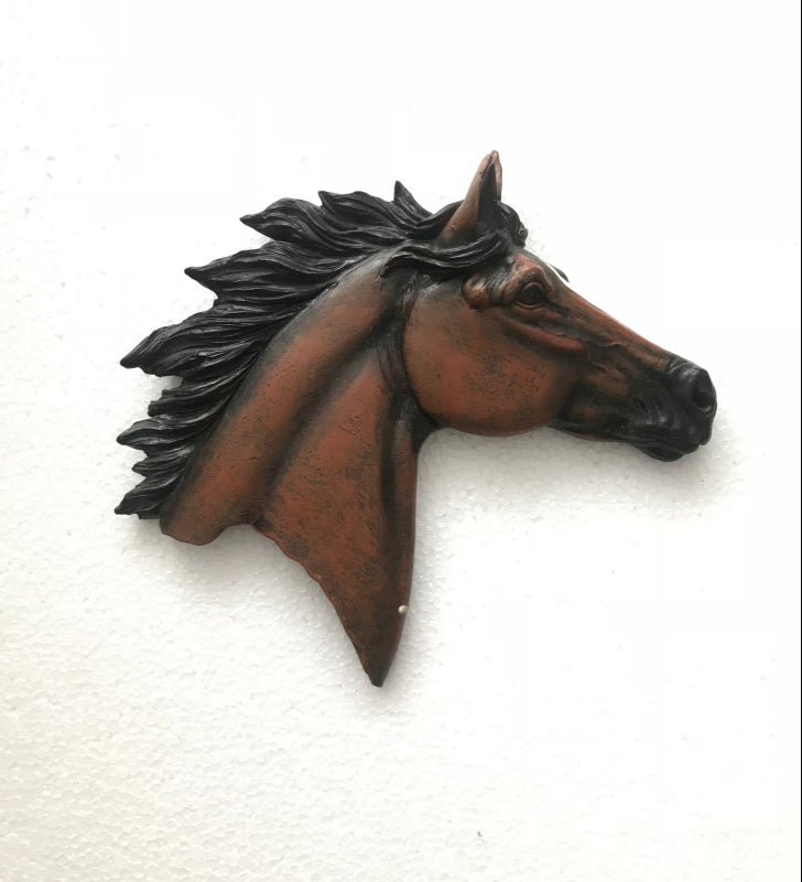 Cold Cast Bronze Horse Stallion for Wall Sculpture Detailed Figurine Artwork