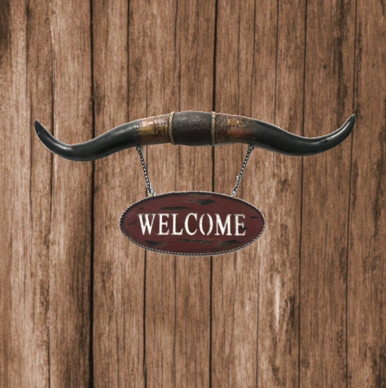 Bull Steer Cow Long horn Wall Decor Sculpture Rustic Country Cabin Gift