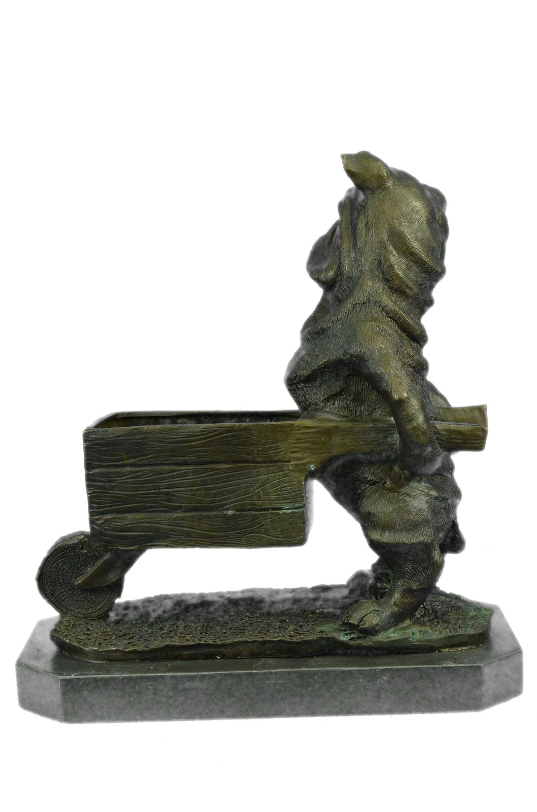 Art Deco Hot Cast English Bulldog Dog with Wagon Bronze Sculpture Figurine SALE