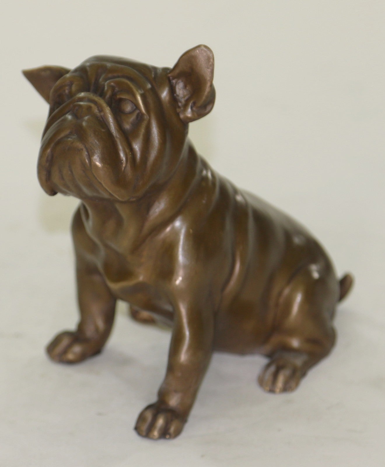 English Bulldog Dog Lover Bronze Statue Sculpture Collectible Figurine Decor Art