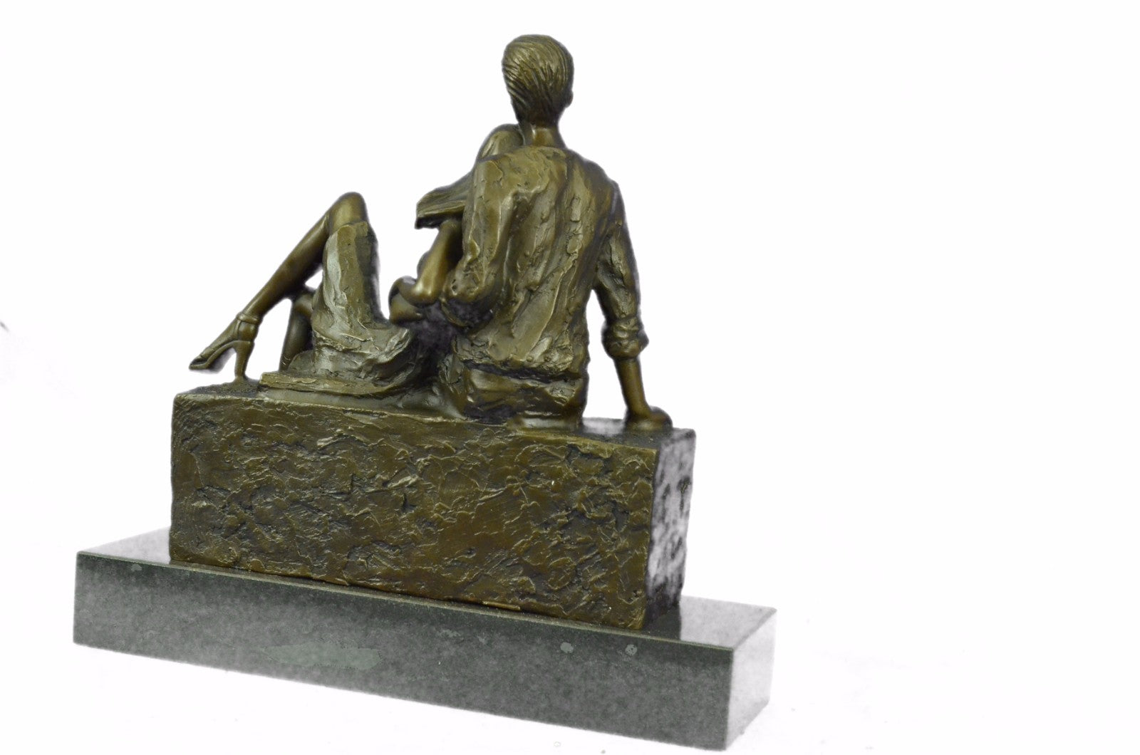 Handcrafted Detailed European Made Gorgeous Couple Bronze Sculpture Marble Decor