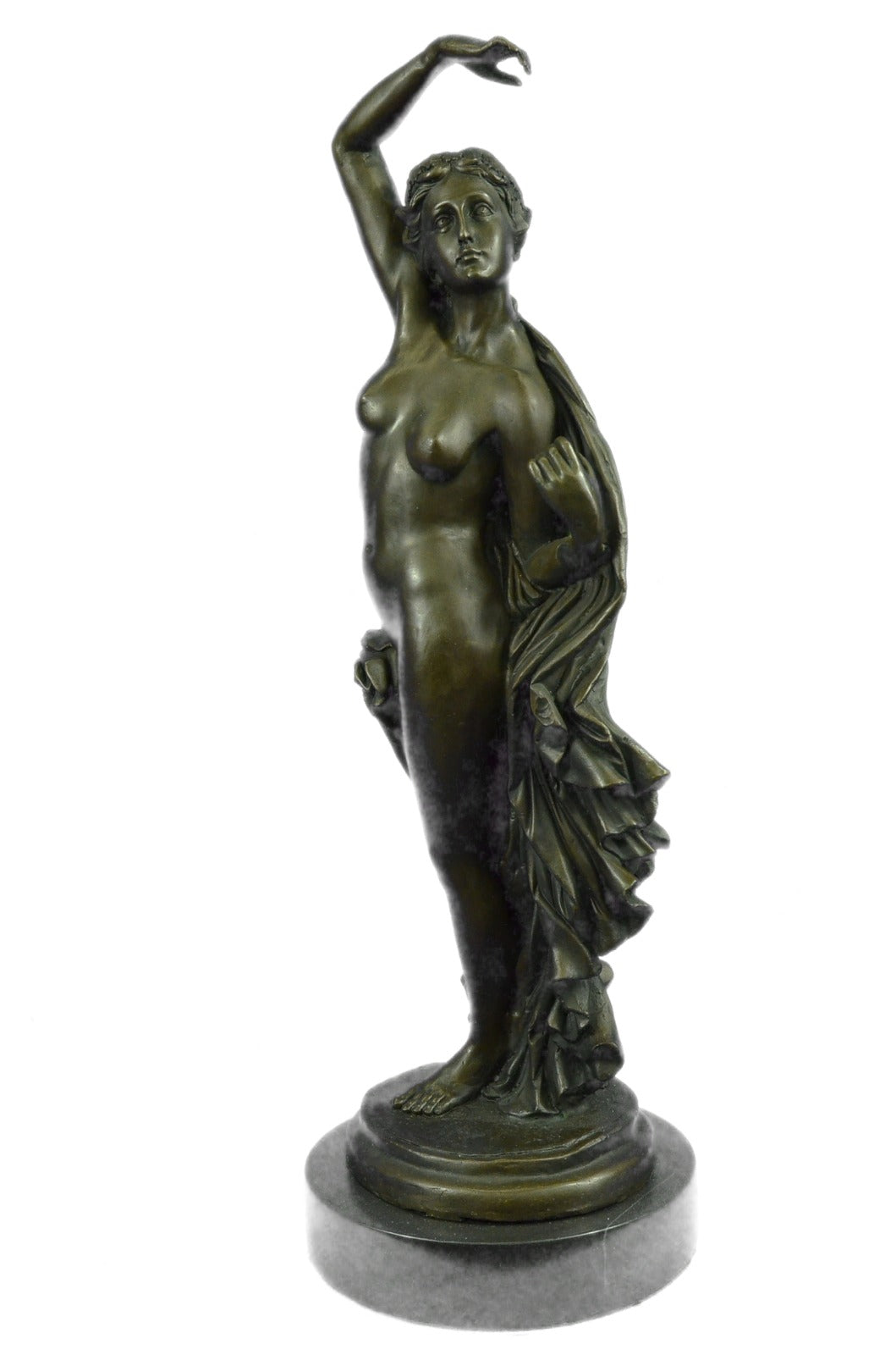 Sensual Modest Nude Girl Figure Athlete Bronze Marble Statue Art Sculpture Large