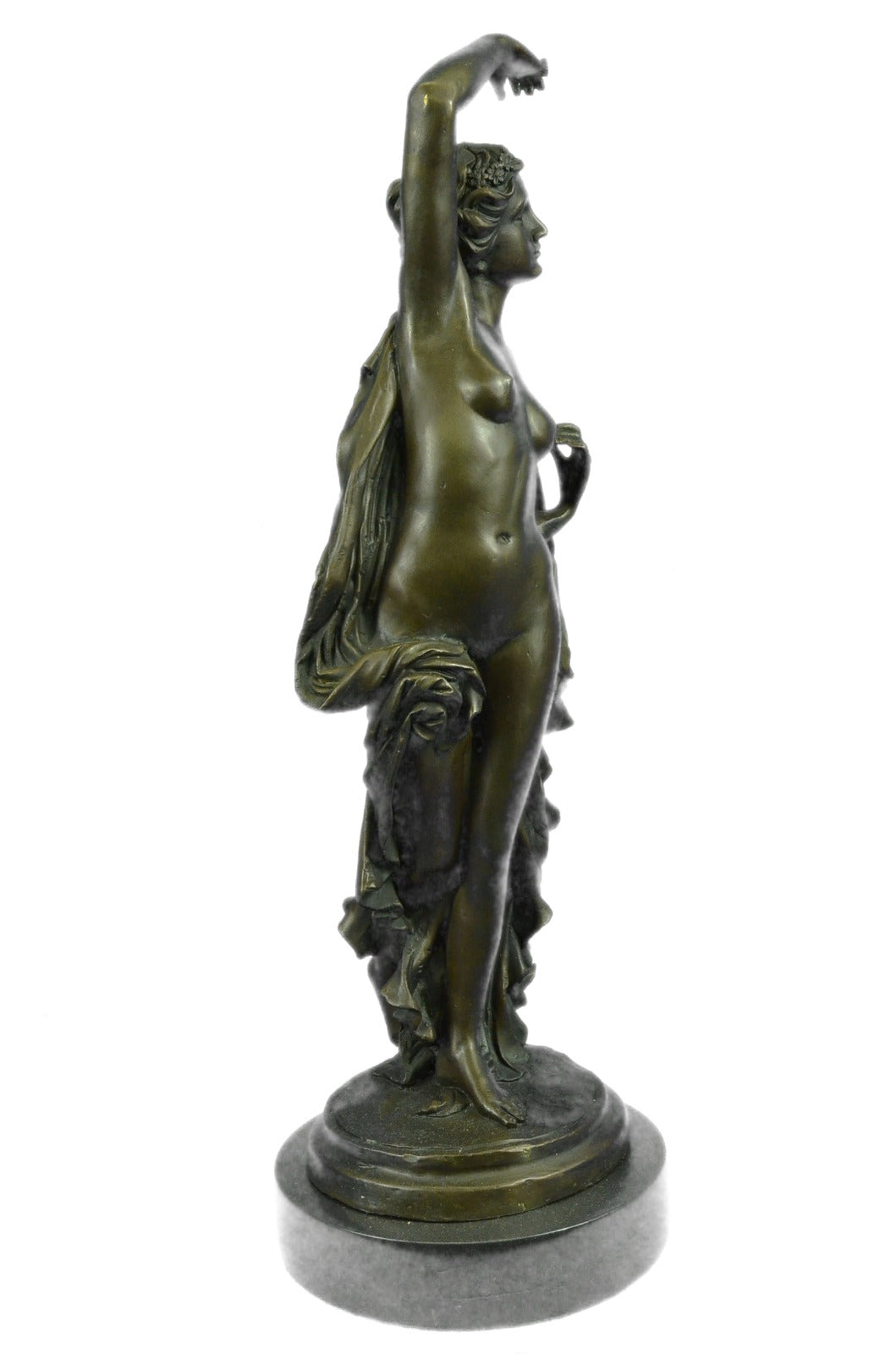 Sensual Modest Nude Girl Figure Athlete Bronze Marble Statue Art Sculpture Large