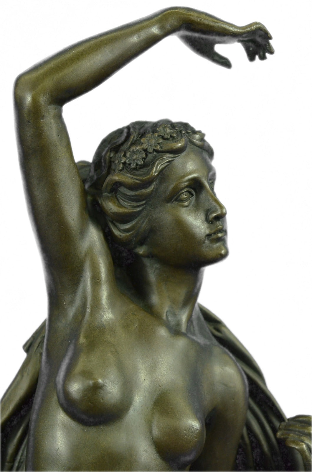 Sensual Modest Nude Girl Figure Athlete Bronze Marble Statue Art Sculpture Large