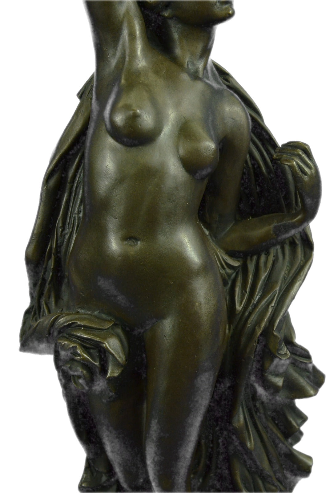 Sensual Modest Nude Girl Figure Athlete Bronze Marble Statue Art Sculpture Large