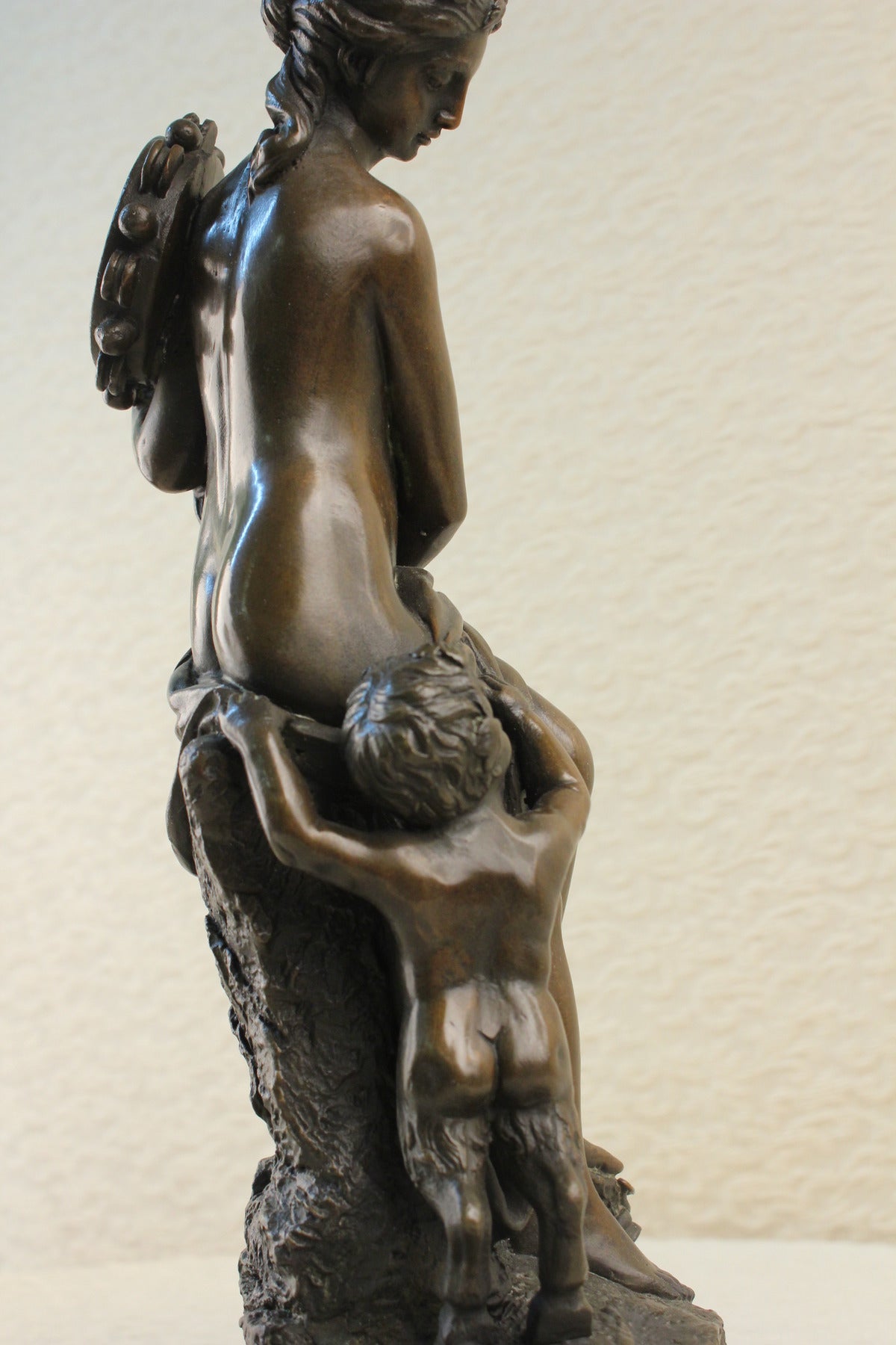 Large Nude Statue Venus Bronze With Figurine Cherub Sculpture Art Deco Artwork