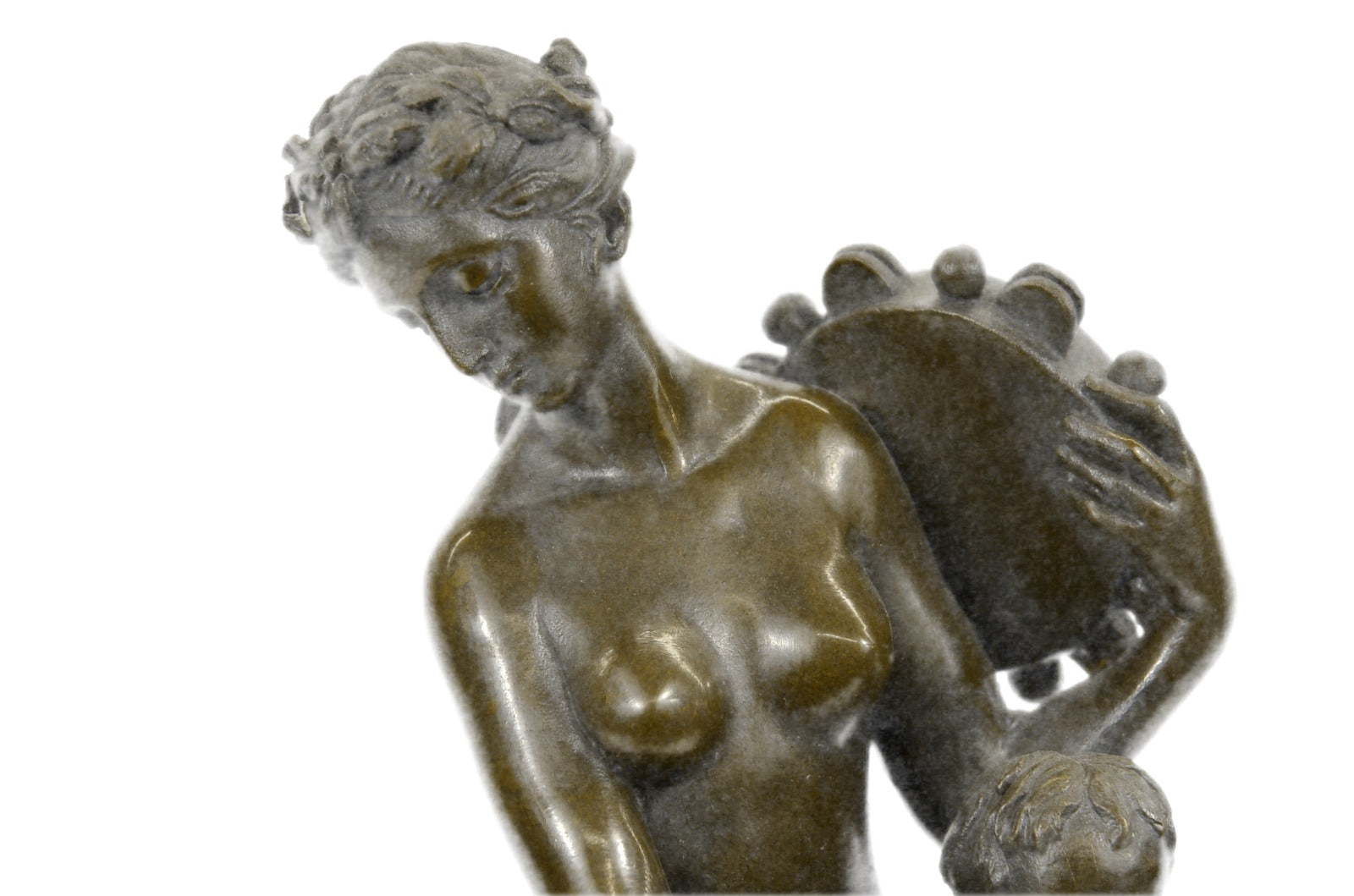 Large Nude Statue Venus Bronze With Figurine Cherub Sculpture Art Deco Artwork