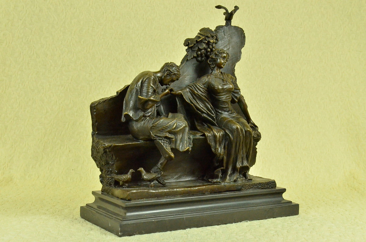 ROMANTIC COUPLE LOVE ROMANCE Handcrafted Art Bronze Sculpture Statue Figurine