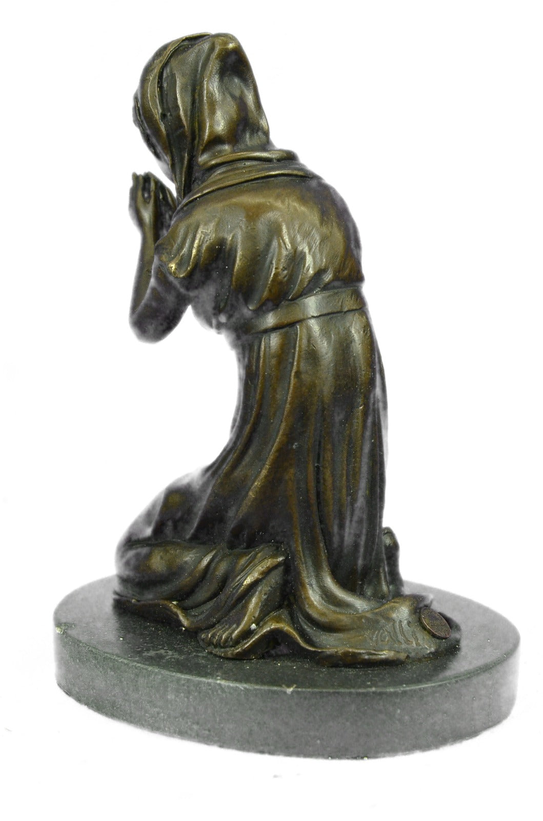 Handcrafted bronze sculpture SALE Marble Praying Mary Virgin Mother Blessed