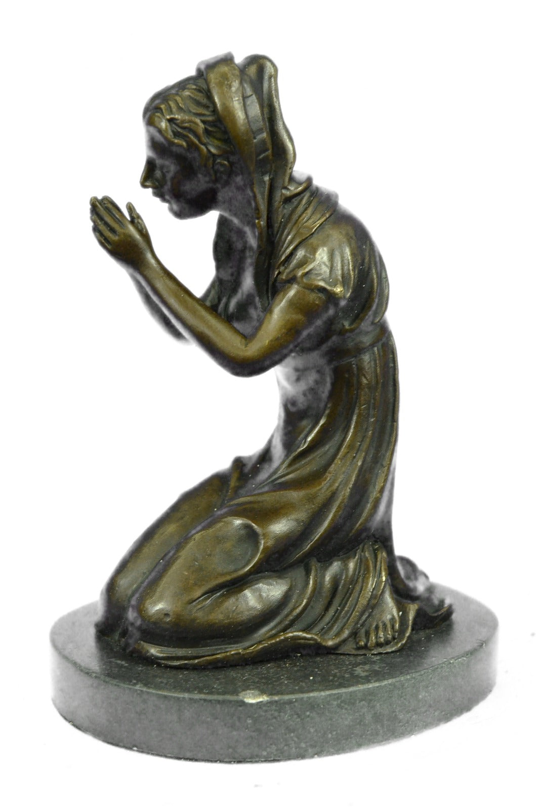 Handcrafted bronze sculpture SALE Marble Praying Mary Virgin Mother Blessed