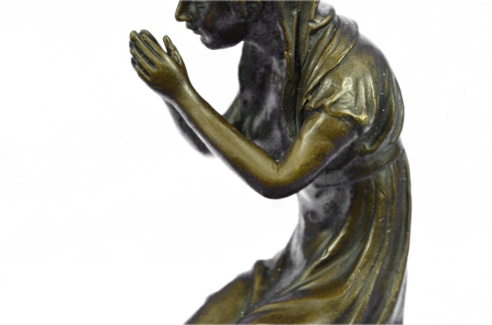 Handcrafted bronze sculpture SALE Marble Praying Mary Virgin Mother Blessed