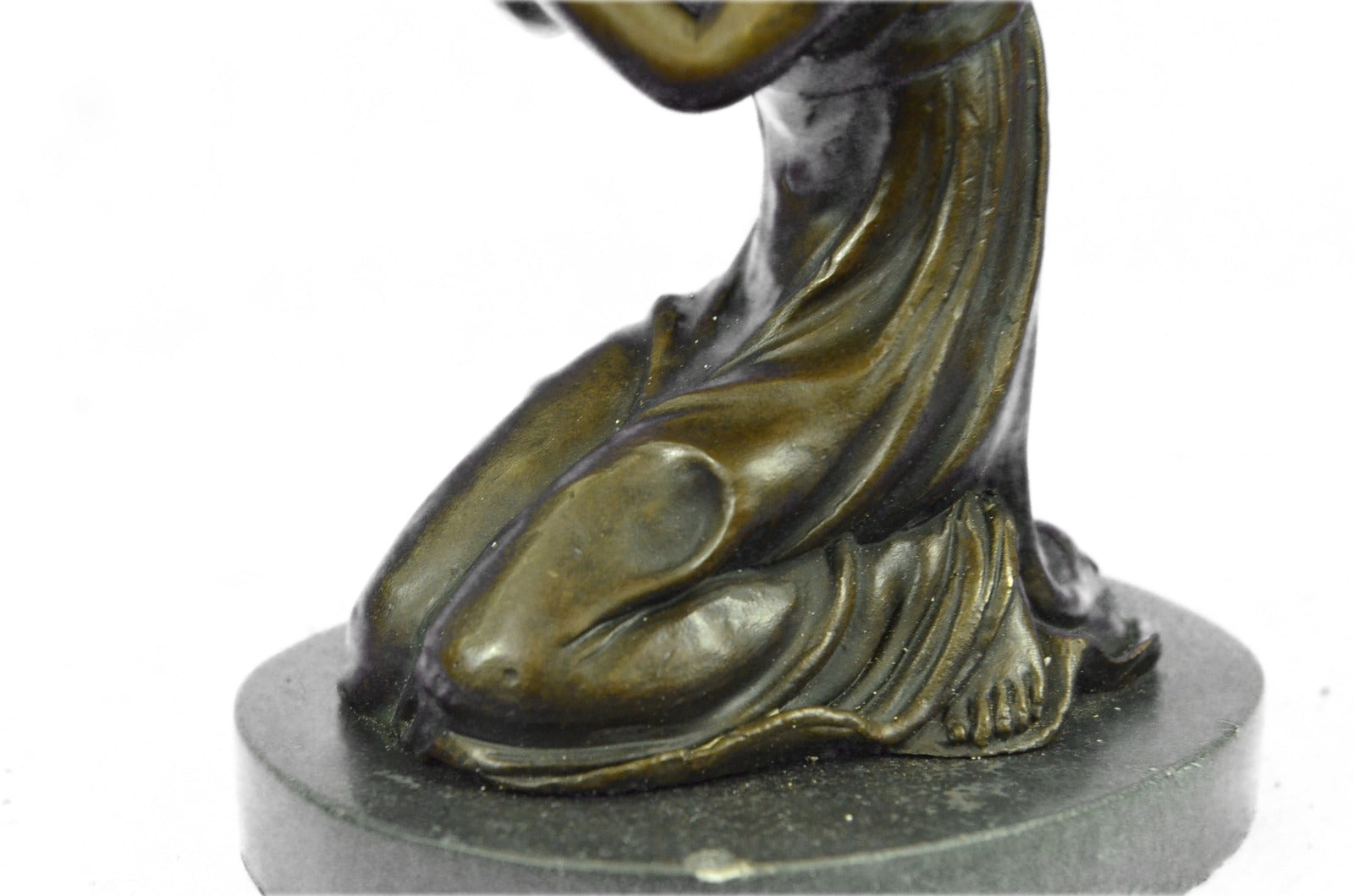 Handcrafted bronze sculpture SALE Marble Praying Mary Virgin Mother Blessed