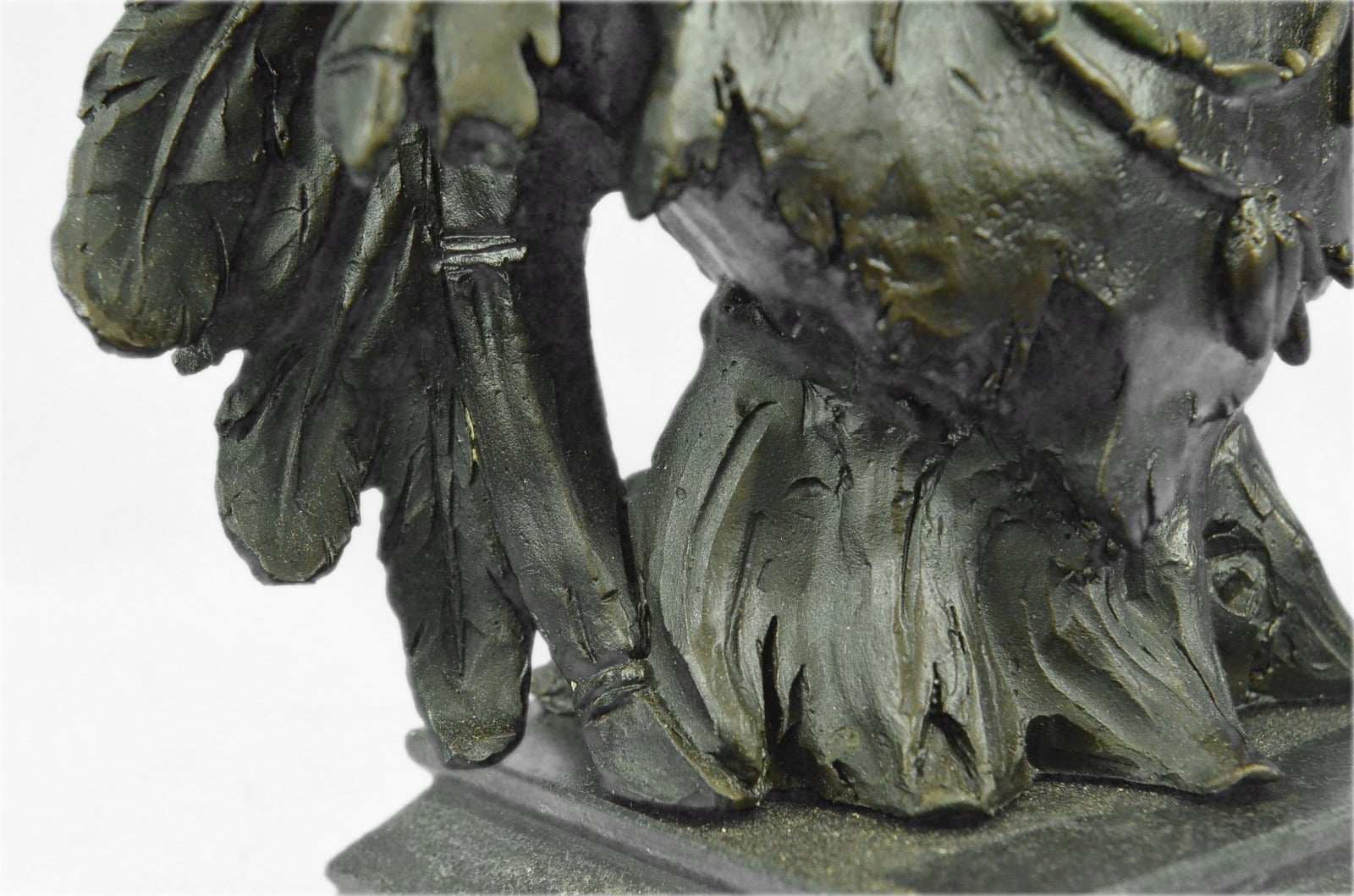 Bronze decor collectible sculpture Art Deco 12" Indian Native Chief Eagle Bust