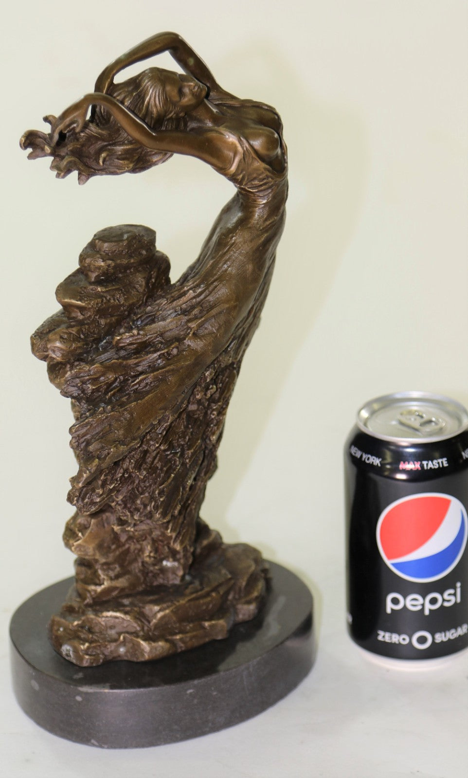 Bronze Statue Sensual Mermaid Sea Goddess Woman Art Deco Nude Figurine Sculpture