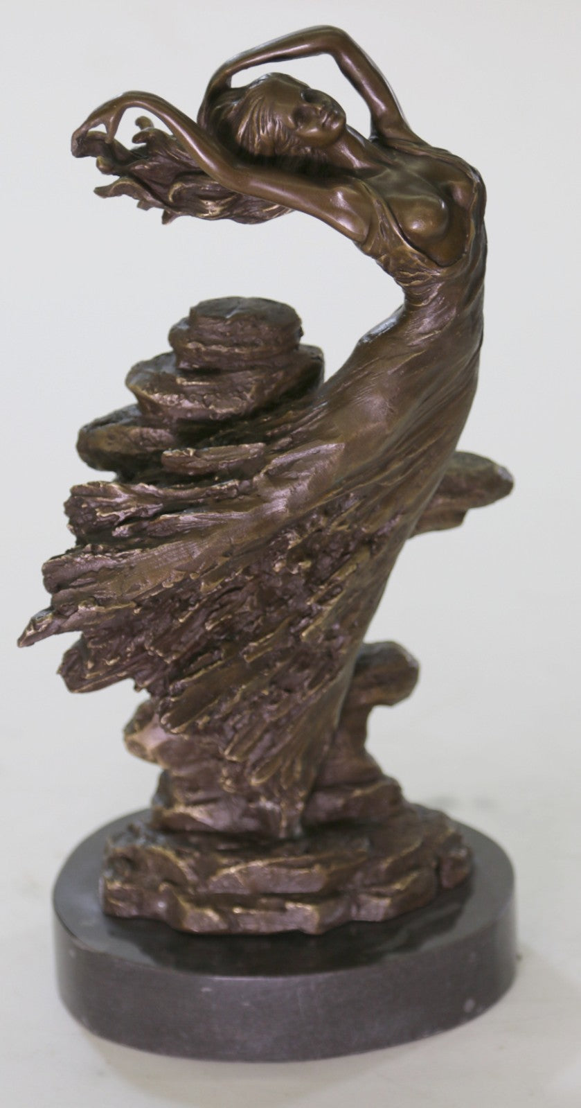 Bronze Statue Sensual Mermaid Sea Goddess Woman Art Deco Nude Figurine Sculpture