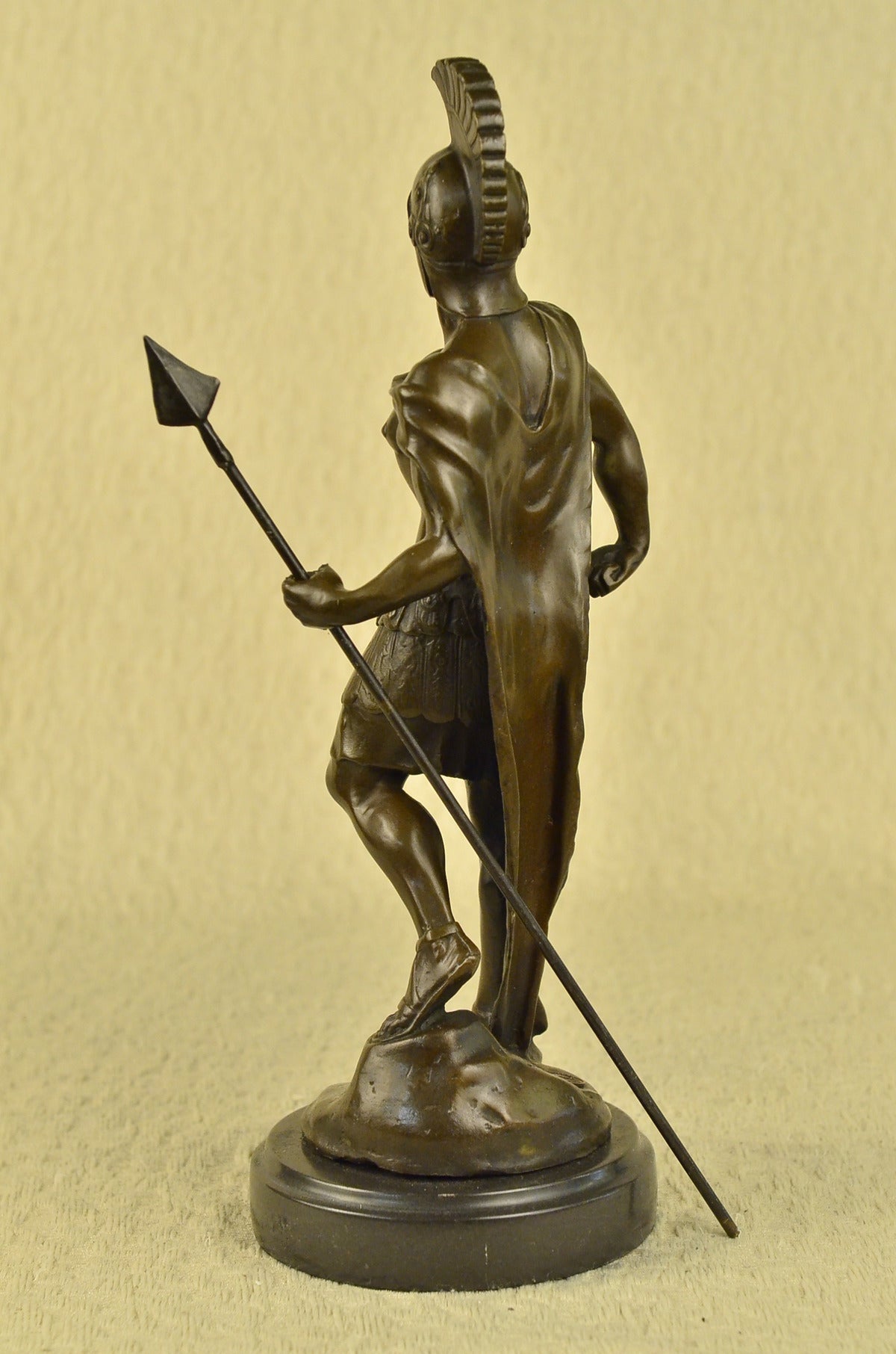 Bronze Marble Statue Roman Military Warrior War Sparton Art Deco Sculpture Piece