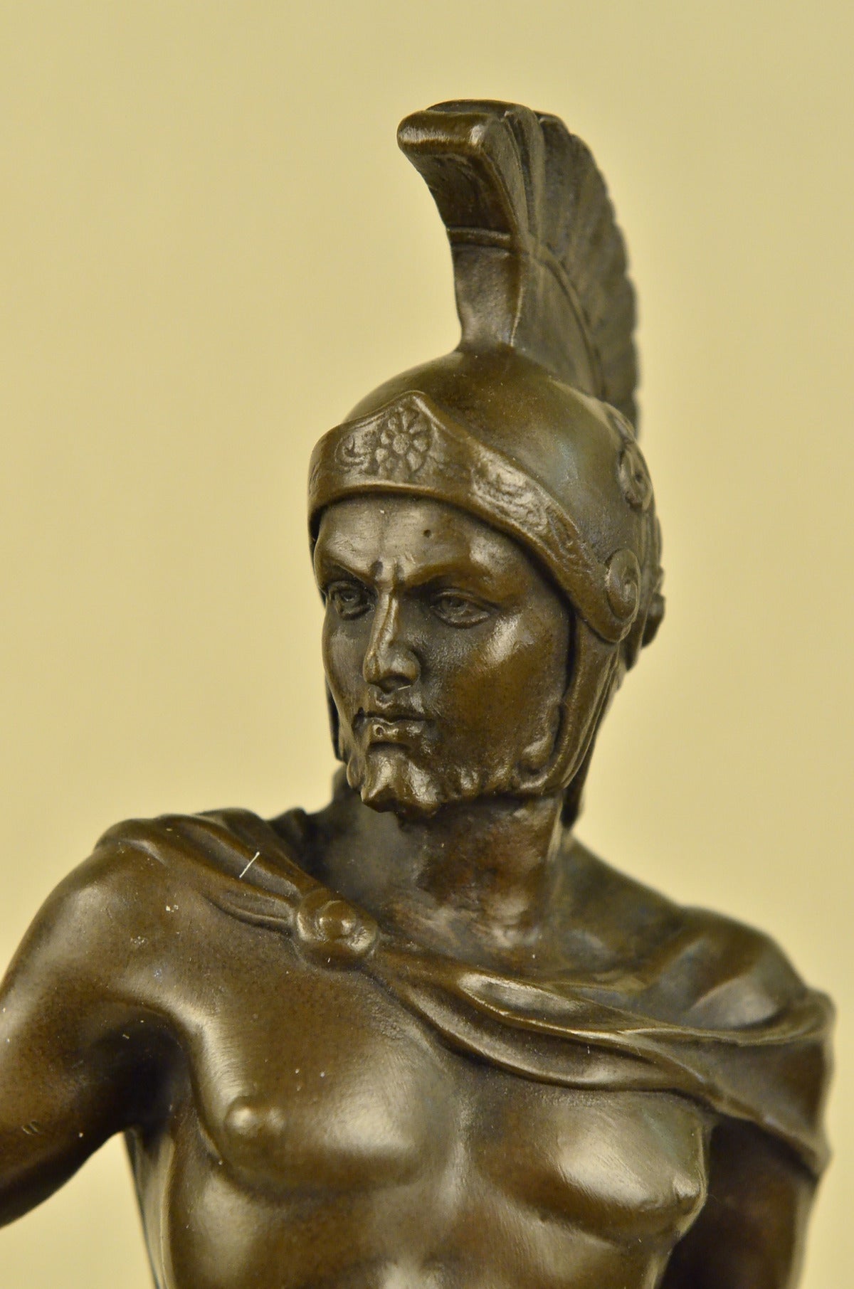 Bronze Marble Statue Roman Military Warrior War Sparton Art Deco Sculpture Piece