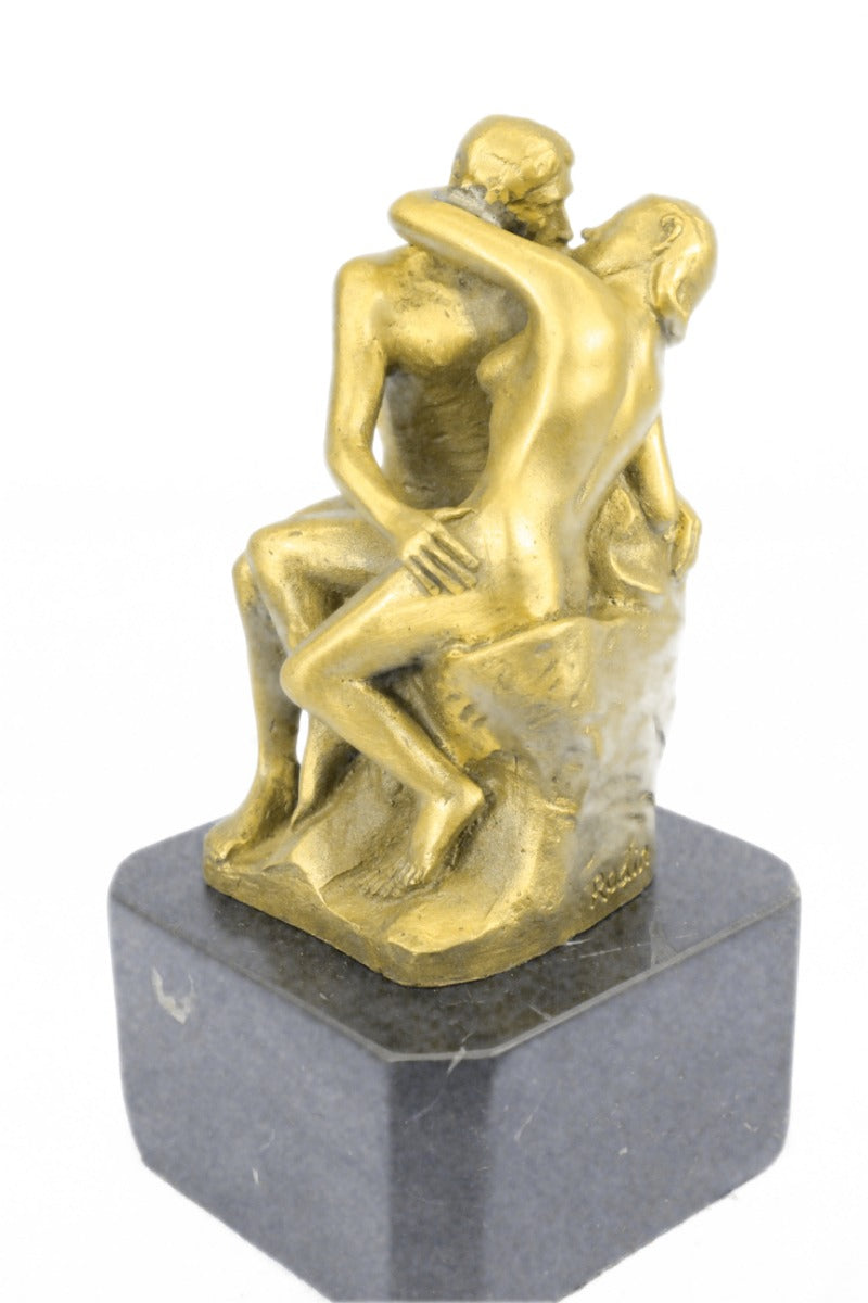 The Kiss by Rodin Solid Bronze Collectible Sculpture Handmade Statue - Gift