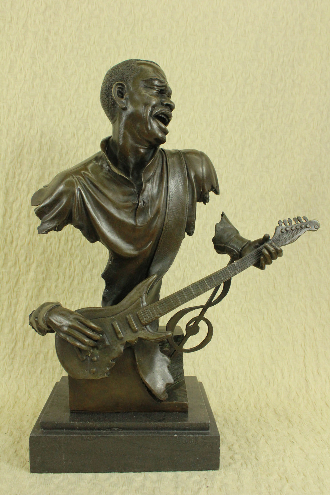 Bronze Sculpture Handcrafted Musician Music Guitar Player Hot Cast Marble Figuri