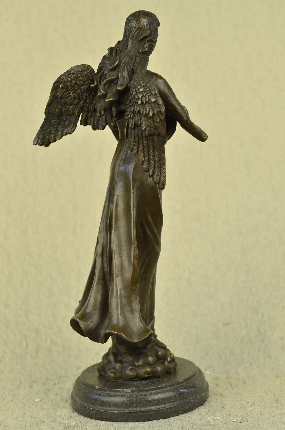 Handcrafted bronze sculpture SALE Marble Music Lute Playing Angel Divine