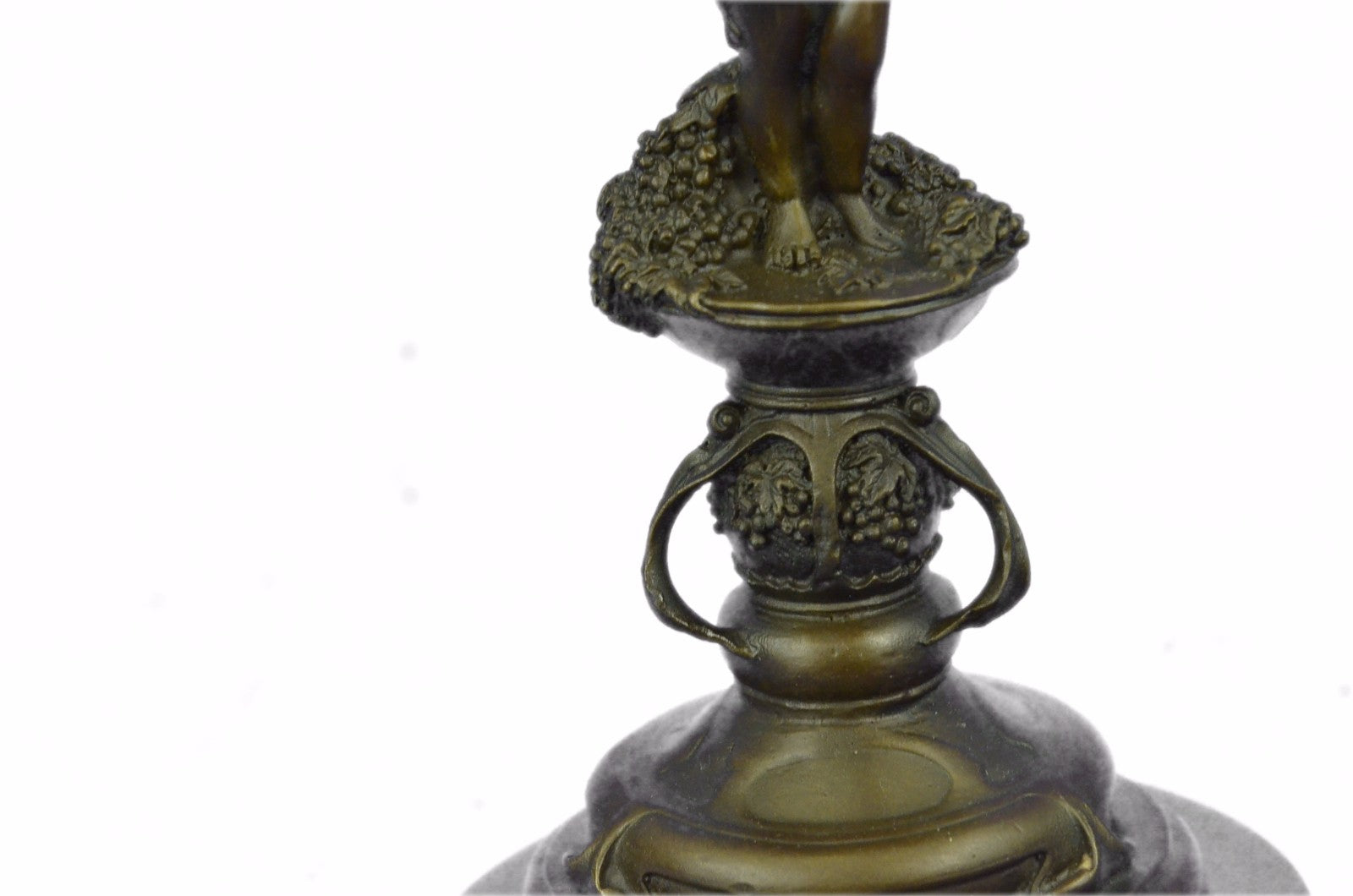 Art Deco Hot Cast Angel Candelabra Bronze Sculpture Marble Base Figurine Figure