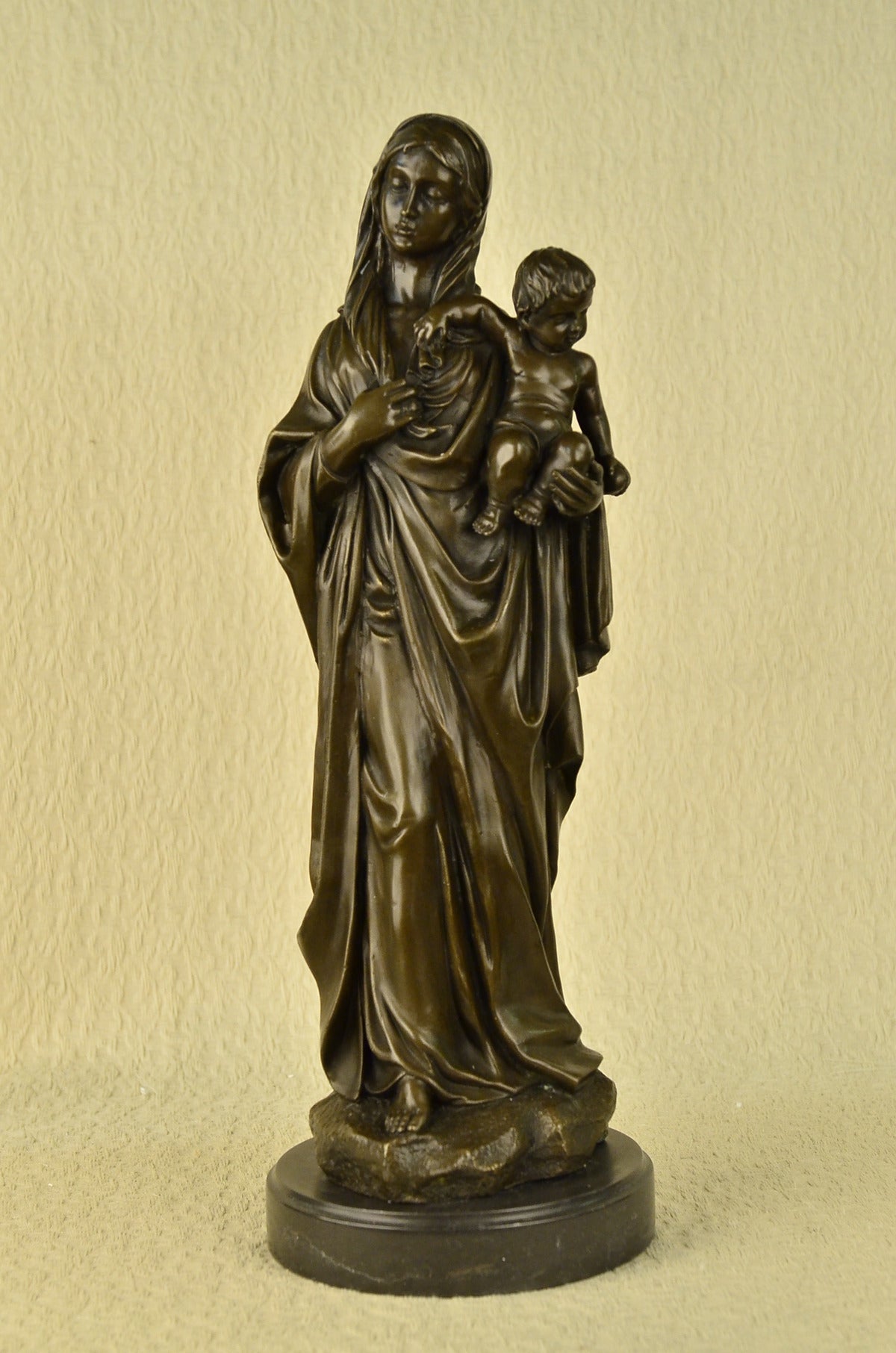 Mother Madonna With Baby Jesus Art Bronze Sculpture Statue Figurine Figure Sale